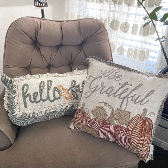 Wendy Bellisimo Purva Hello Fall Be Grateful Autum Fall Themed Accent Pillows - Picture 2 of 15